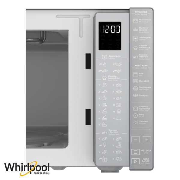 Microondas Whirlpool Grill 30 litros 900W Panel Touch WM2811D