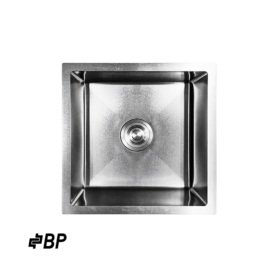 Fregadero BP de 1 Pozo Cuadrado Color Acero ALABAMA
