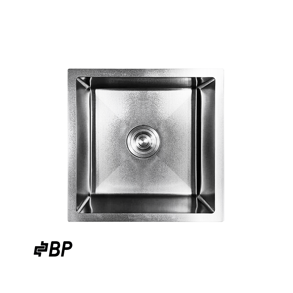 Fregadero BP de 1 Pozo Cuadrado Color Acero ALABAMA