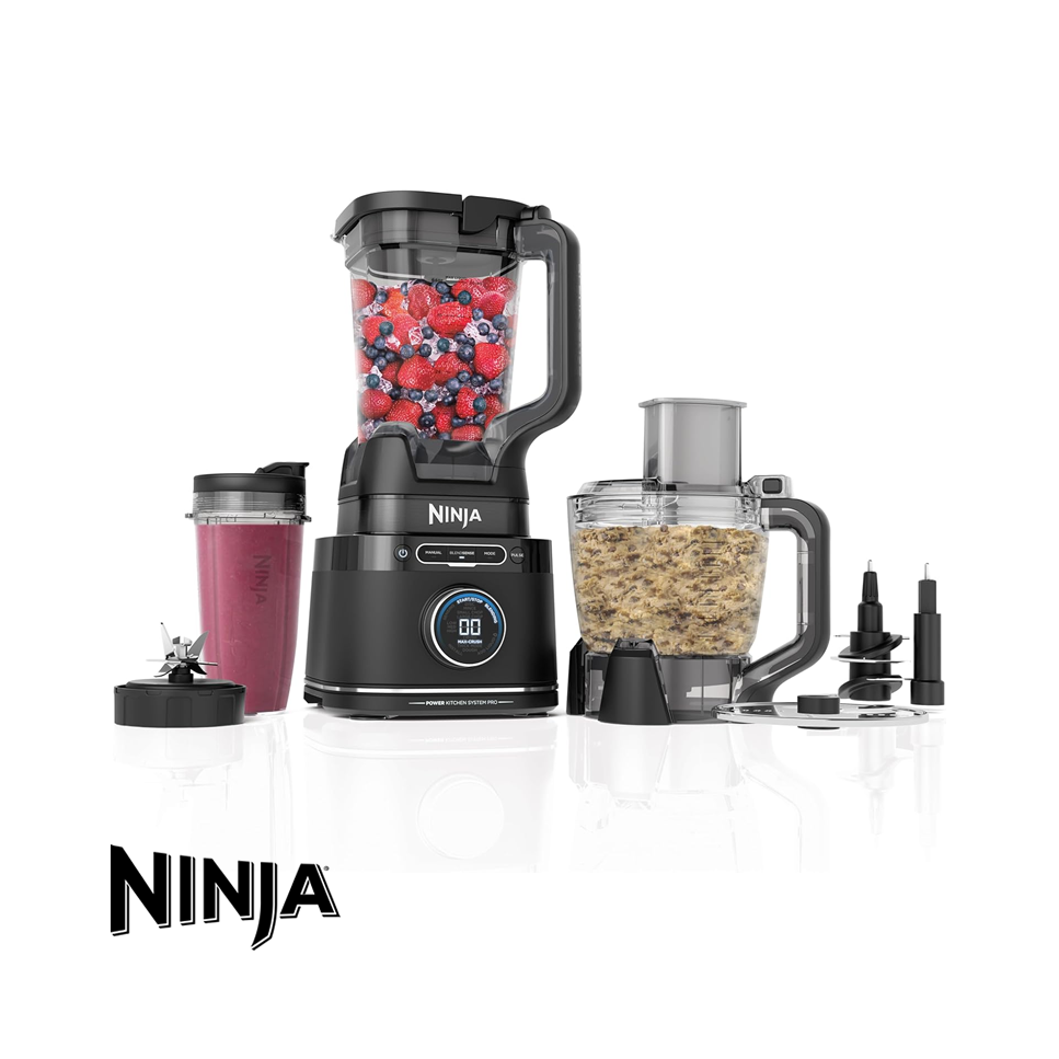 Licuadora Ninja Multifunción con Procesador de Alimentos 1800 Peak Watts TB401