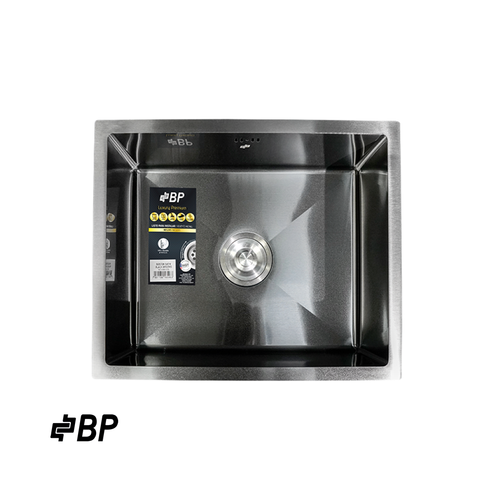 Fregadero BP de 1 Pozo Rectangular Color Acero Negro BOSTON