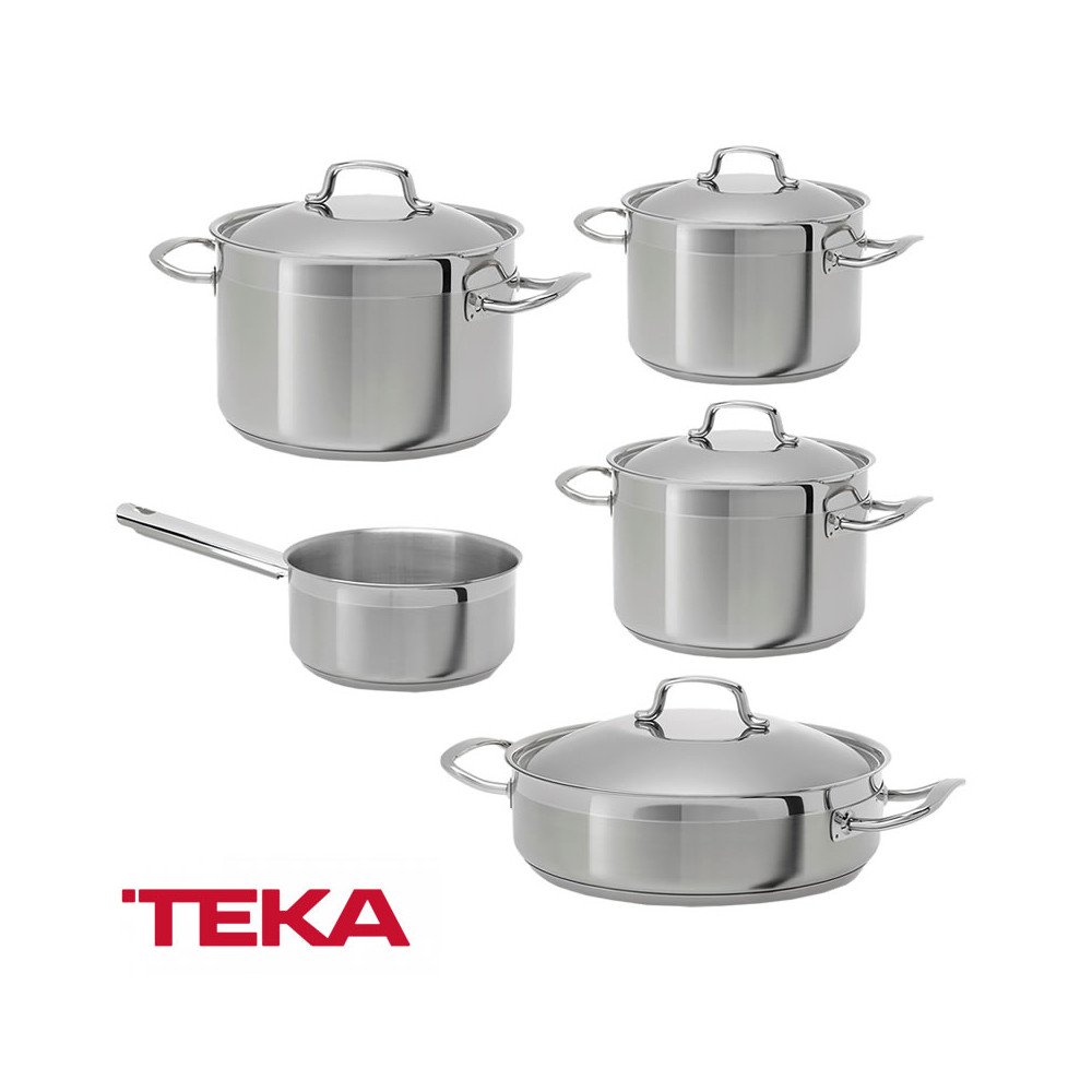 Juego de Ollas + Sartenes Teka de Acero Inoxidable de 9 Piezas SET INDUCCION TEKA