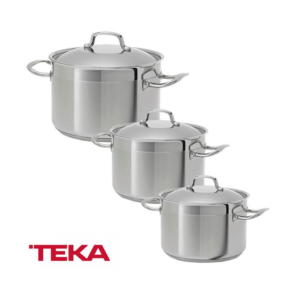 Juego de Ollas + Sartenes Teka de Acero Inoxidable de 9 Piezas SET INDUCCION TEKA