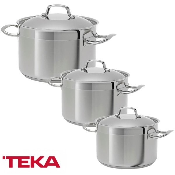 Juego de Ollas + Sartenes Teka de Acero Inoxidable de 9 Piezas SET INDUCCION TEKA