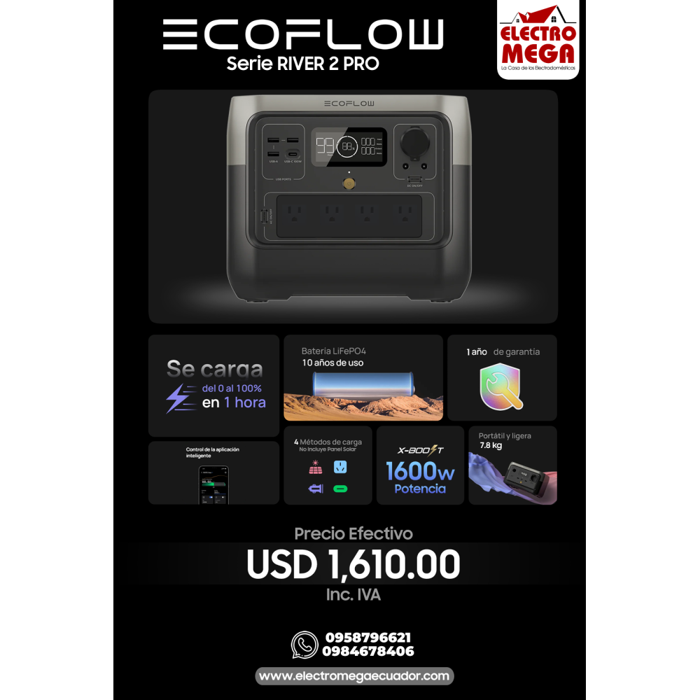 Estación de Carga EcoFlow X-Boost 1600 Watts RIVER 2 PRO