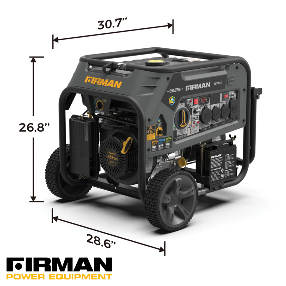 Generador Eléctrico FIRMAN Refurbished Bifásico de 9400 Watts T07573