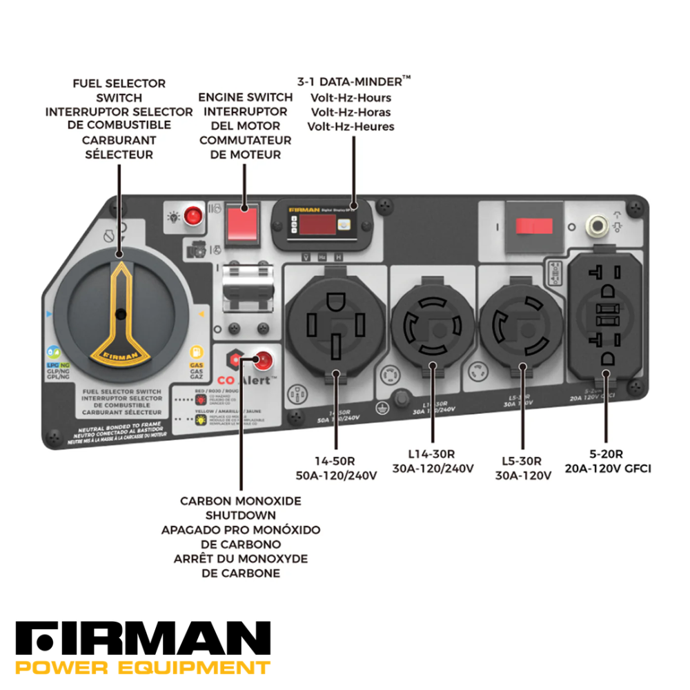Generador Eléctrico FIRMAN Refurbished Bifásico de 9400 Watts T07573