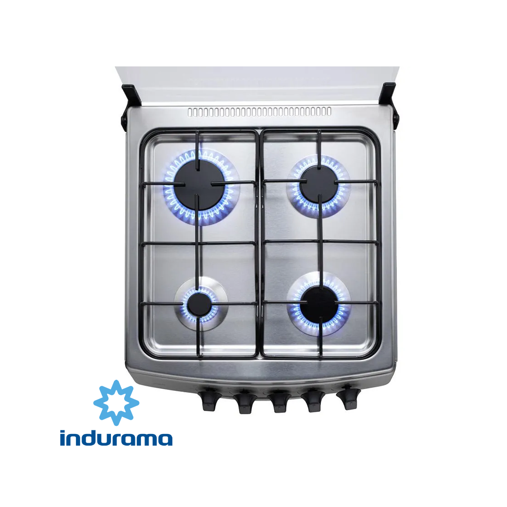 Cocina de Gas Indurama de Acero Inoxidable – 4 Quemadores DUBLIN