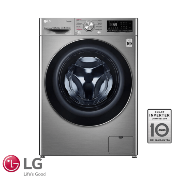 Lavadora Secadora LG 13 kgs Eléctrica 110v Inverter Gris WD13MVC4S6