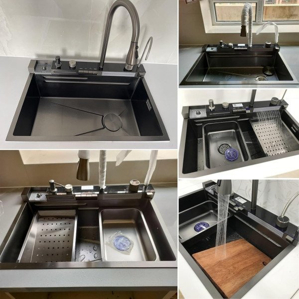 Fregadero Rock Stone de 1 Pozo Con Accesorios LUXE COMPLETO DIGIT