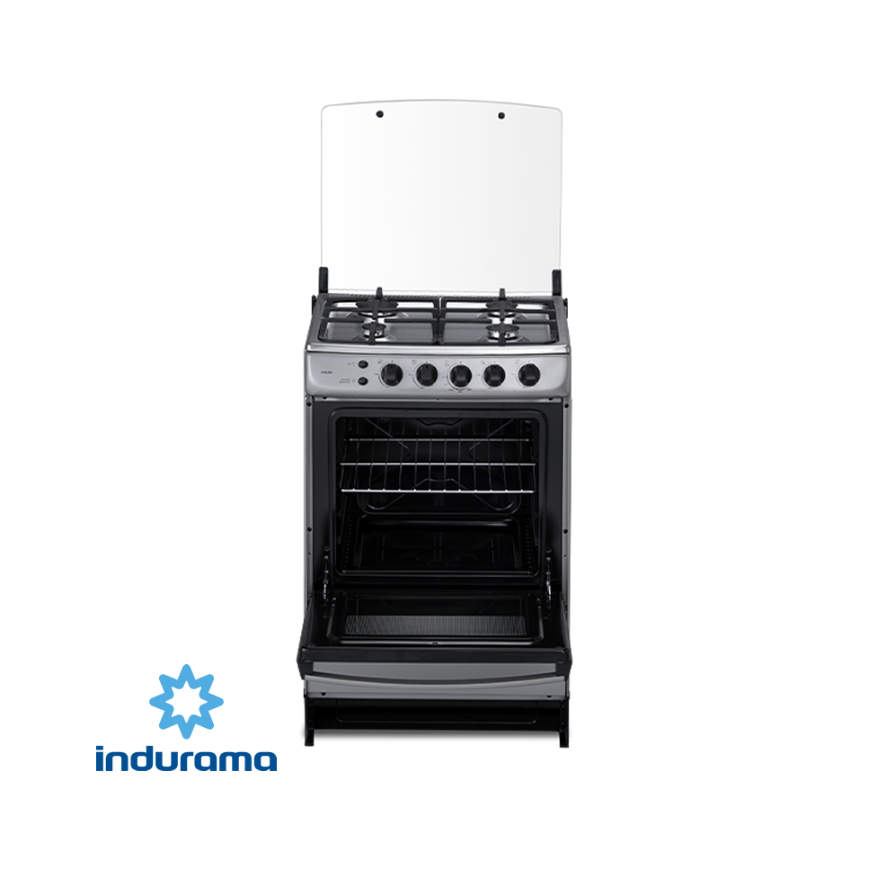 Cocina de Gas Indurama de Acero Inoxidable – 4 Quemadores CORUÑA