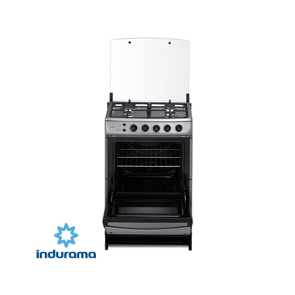 Cocina de Gas Indurama de Acero Inoxidable – 4 Quemadores CORUÑA