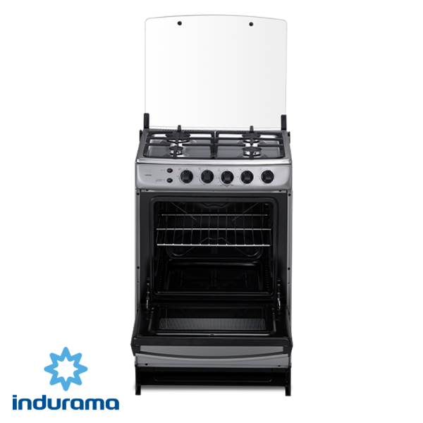 Cocina de Gas Indurama de Acero Inoxidable – 4 Quemadores CORUÑA