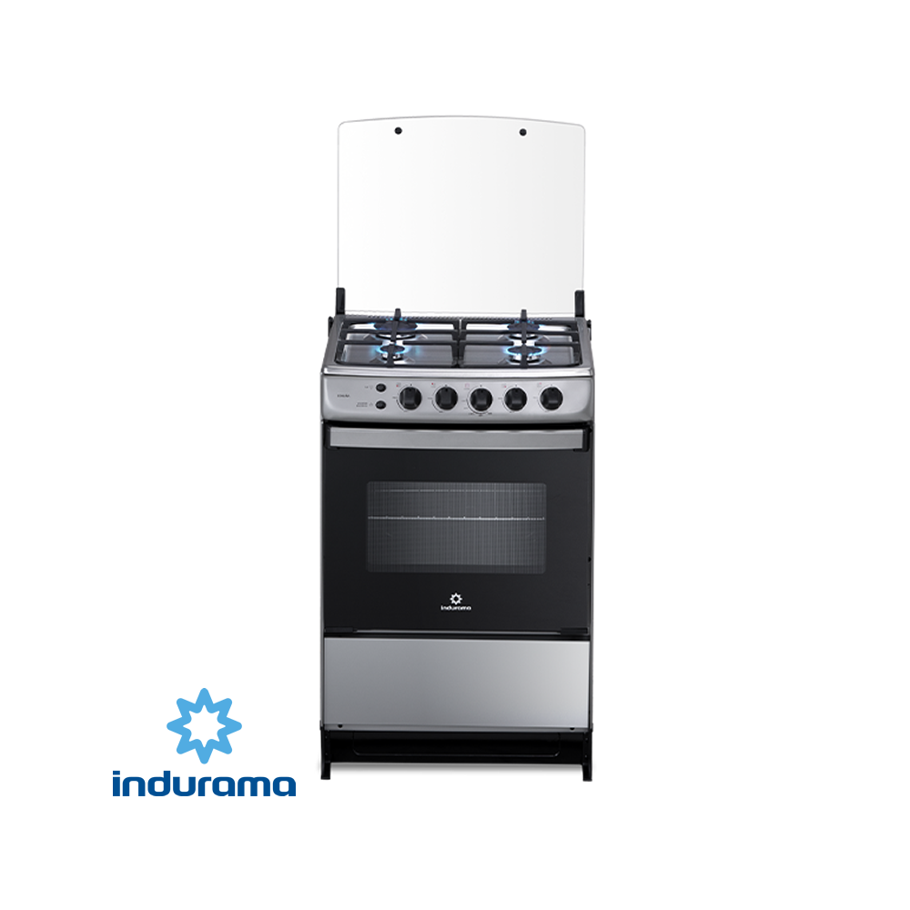 Cocina de Gas Indurama de Acero Inoxidable – 4 Quemadores CORUÑA