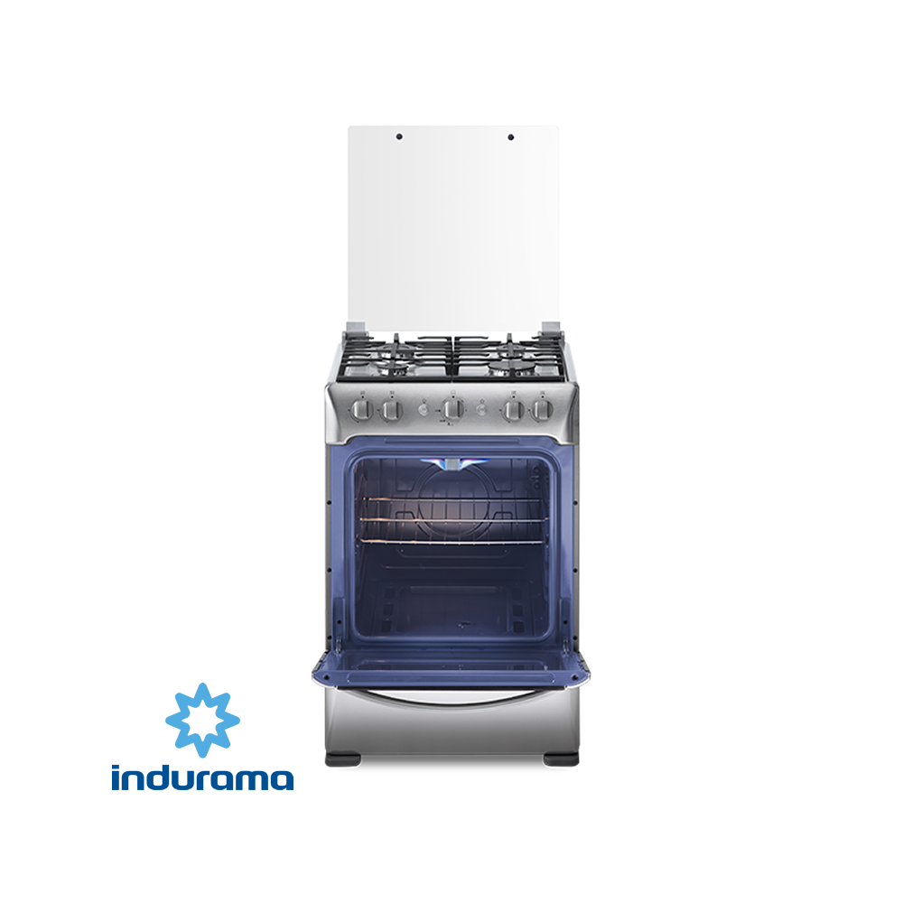 Cocina de Gas Indurama de Acero Inoxidable – 4 Quemadores con Grill MILAN ZFO