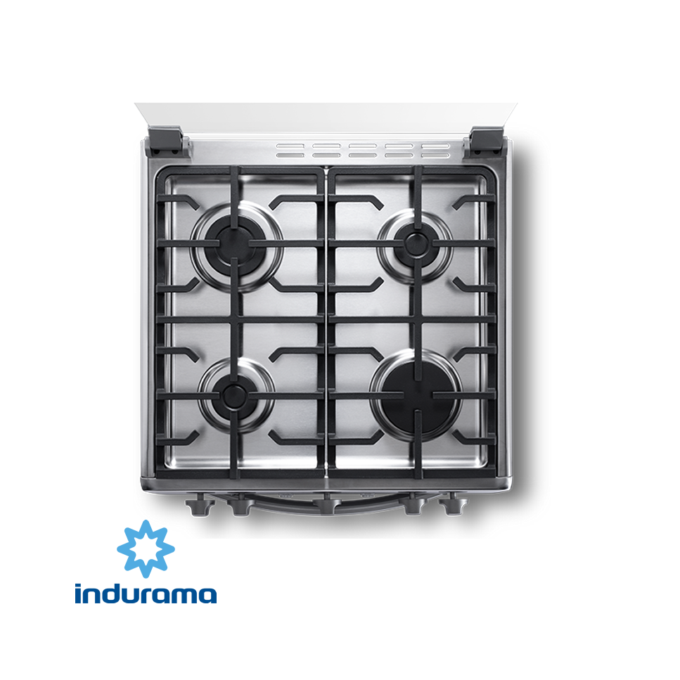 Cocina de Gas Indurama de Acero Inoxidable – 4 Quemadores con Grill MILAN ZFO