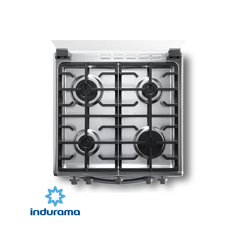 Cocina de Gas Indurama de Acero Inoxidable – 4 Quemadores con Grill MILAN ZFO