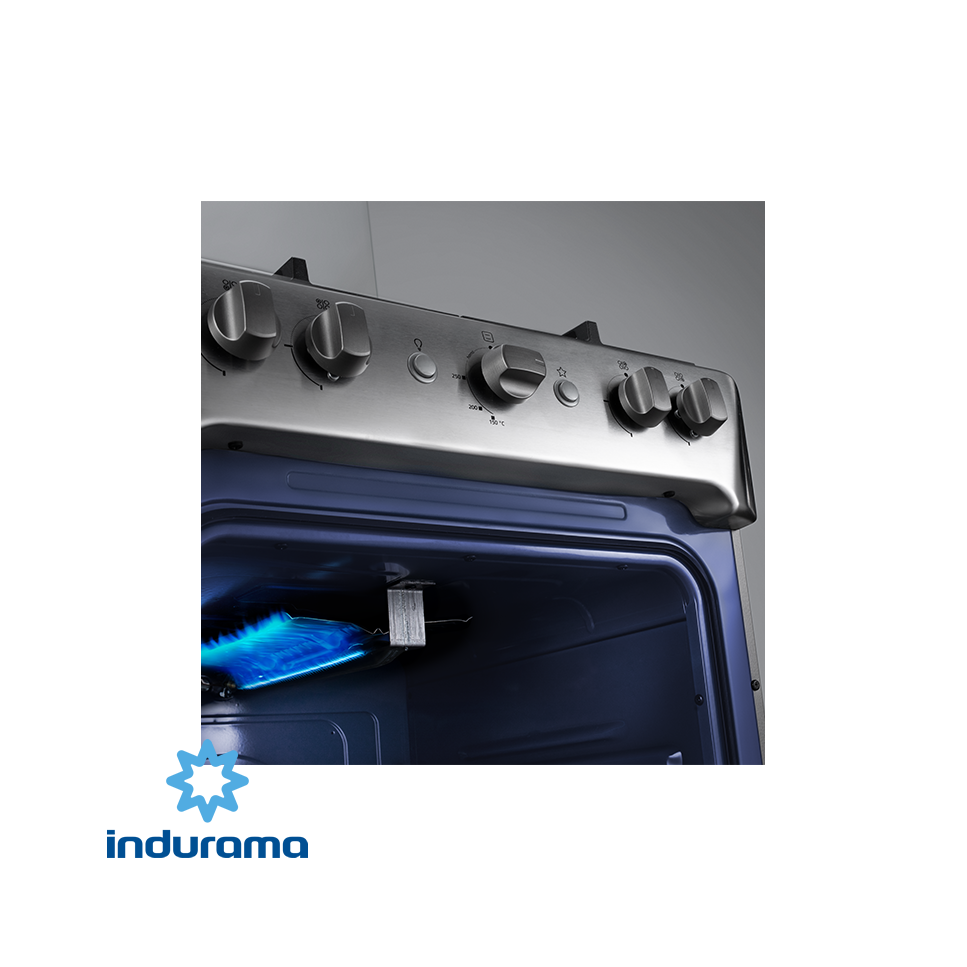 Cocina de Gas Indurama de Acero Inoxidable – 4 Quemadores con Grill MILAN ZFO