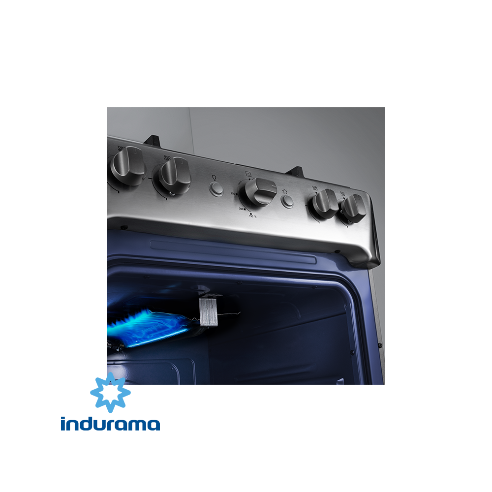 Cocina de Gas Indurama de Acero Inoxidable – 4 Quemadores con Grill MILAN ZFO