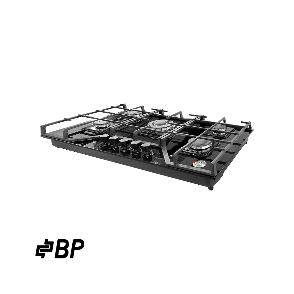 Encimera a Gas Empotrable BP 5Q Vidrio Parrilla Hierro Fundido de 90cm  BARCELONA II