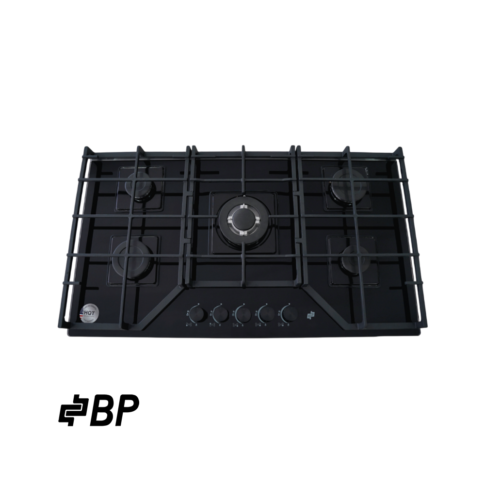 Encimera a Gas Empotrable BP 5Q Vidrio Parrilla Hierro Fundido de 90cm  BARCELONA II