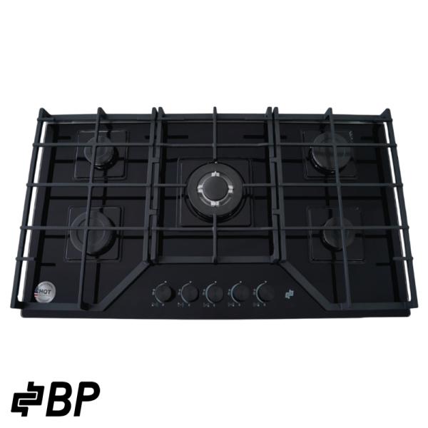 Encimera a Gas Empotrable BP 5Q Vidrio Parrilla Hierro Fundido de 90cm  BARCELONA II