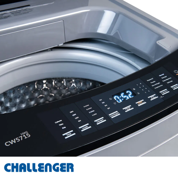 Lavadora Challenger 15 kgs 33 Lbs Digital Sin Agitador CW5715