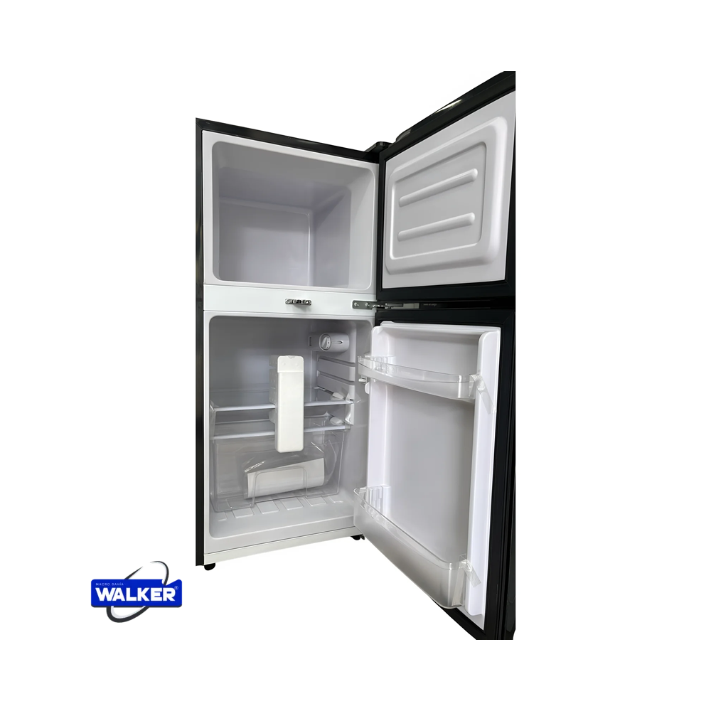 Minibar Walker Doble Puerta 108 Litros Vidrio Negro BCD-108R