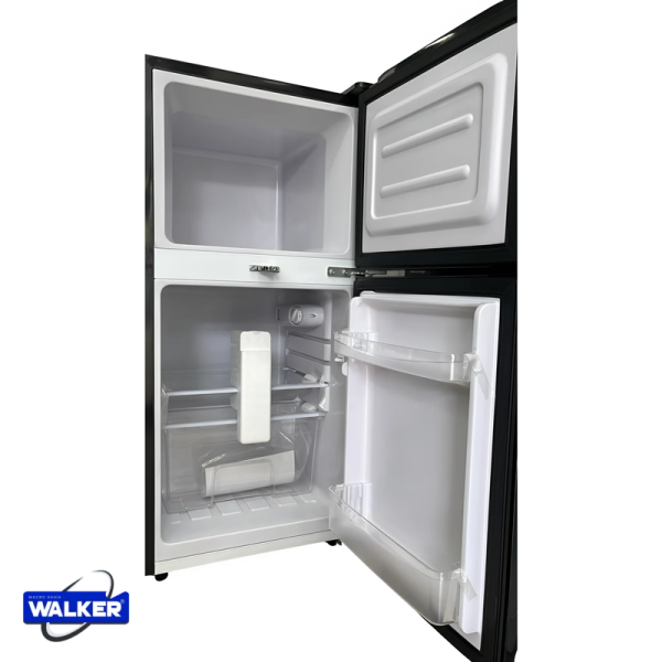 Minibar Walker Doble Puerta 108 Litros Vidrio Negro BCD-108R