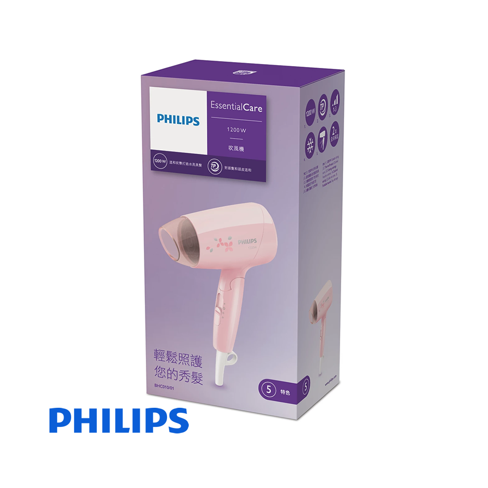 Secador De Cabello Philips EssentialCare de 1200 Watts BHC010/01