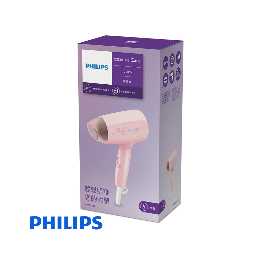 Secador De Cabello Philips EssentialCare de 1200 Watts BHC010/01