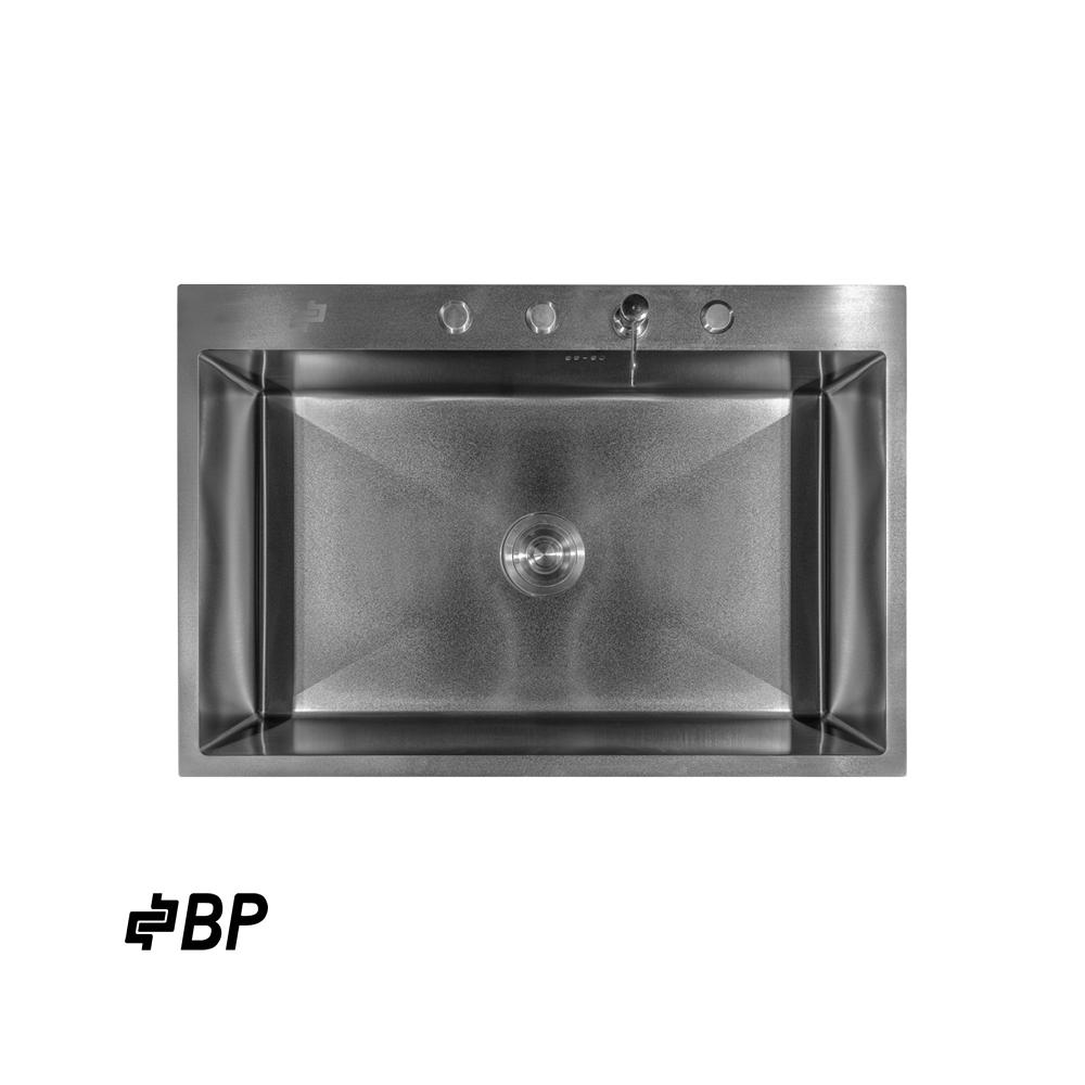 Fregadero BP de 1 Pozo Sobre Mesón Acero Negro DAKOTA