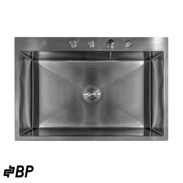 Fregadero BP de 1 Pozo Sobre Mesón Acero Negro DAKOTA