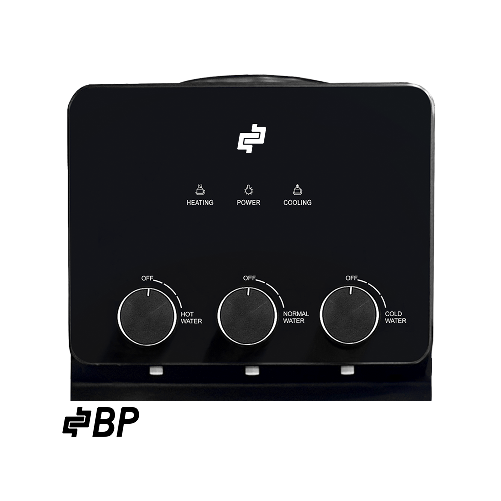 Dispensador de Agua BP 3 Llaves en Color Negro AQUALUXE