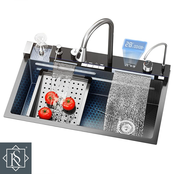 Fregadero BP de 1 Pozo Sobre Mesón Acero Negro DAKOTA