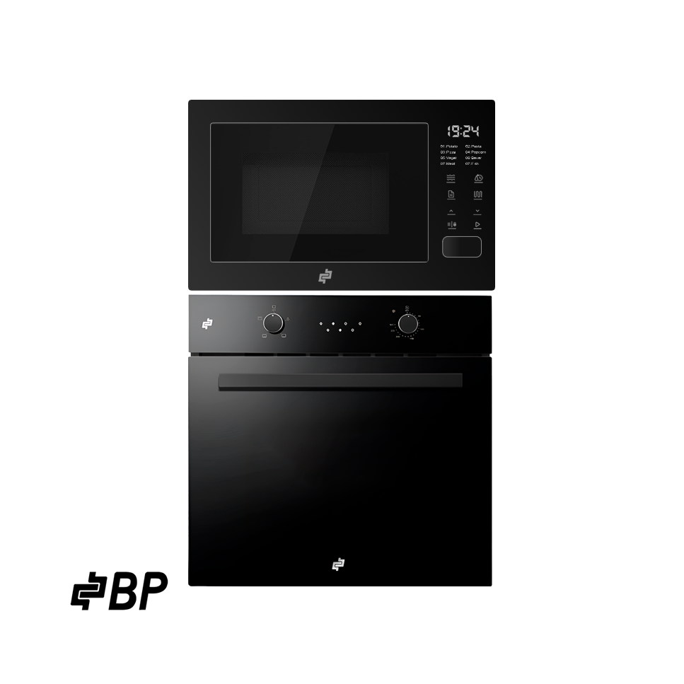 Combo BP Horno Eléctrico Convección 220v + Microondas Empotrable 110v de 60cm