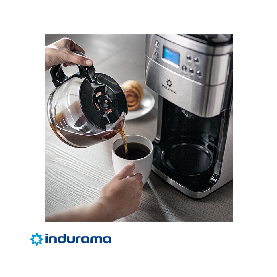 Cafetera Con Molino Indurama Para 12 Tazas MCI-CR