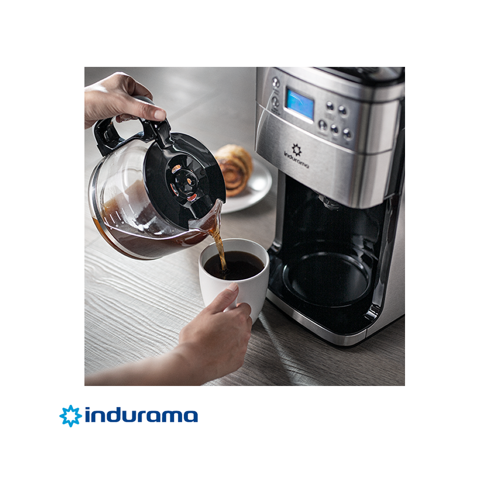 Cafetera Con Molino Indurama Para 12 Tazas MCI-CR