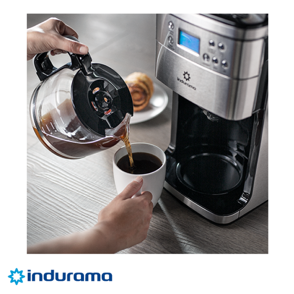 Cafetera Con Molino Indurama Para 12 Tazas MCI-CR