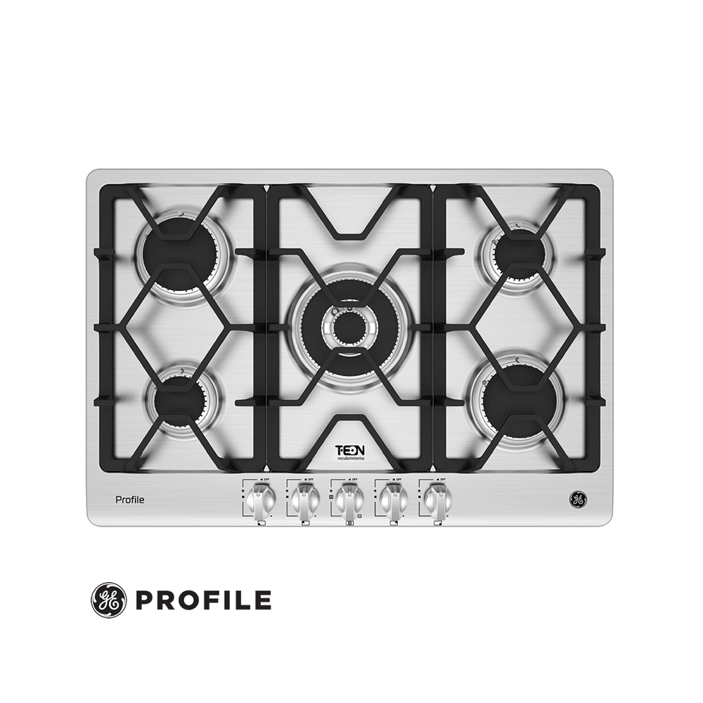 Encimera a Gas Empotrable General Electric 76 cm Acero inox PGP75TI0
