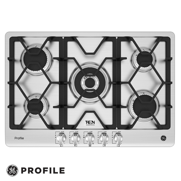 Encimera a Gas Empotrable General Electric 76 cm Acero inox PGP75TI0