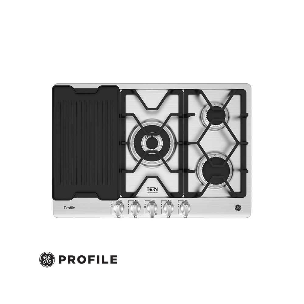 Encimera a Gas Empotrable General Electric 76 cm Acero inox PGP75TI0
