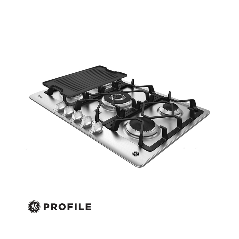 Encimera a Gas Empotrable General Electric 76 cm Acero inox PGP75TI0