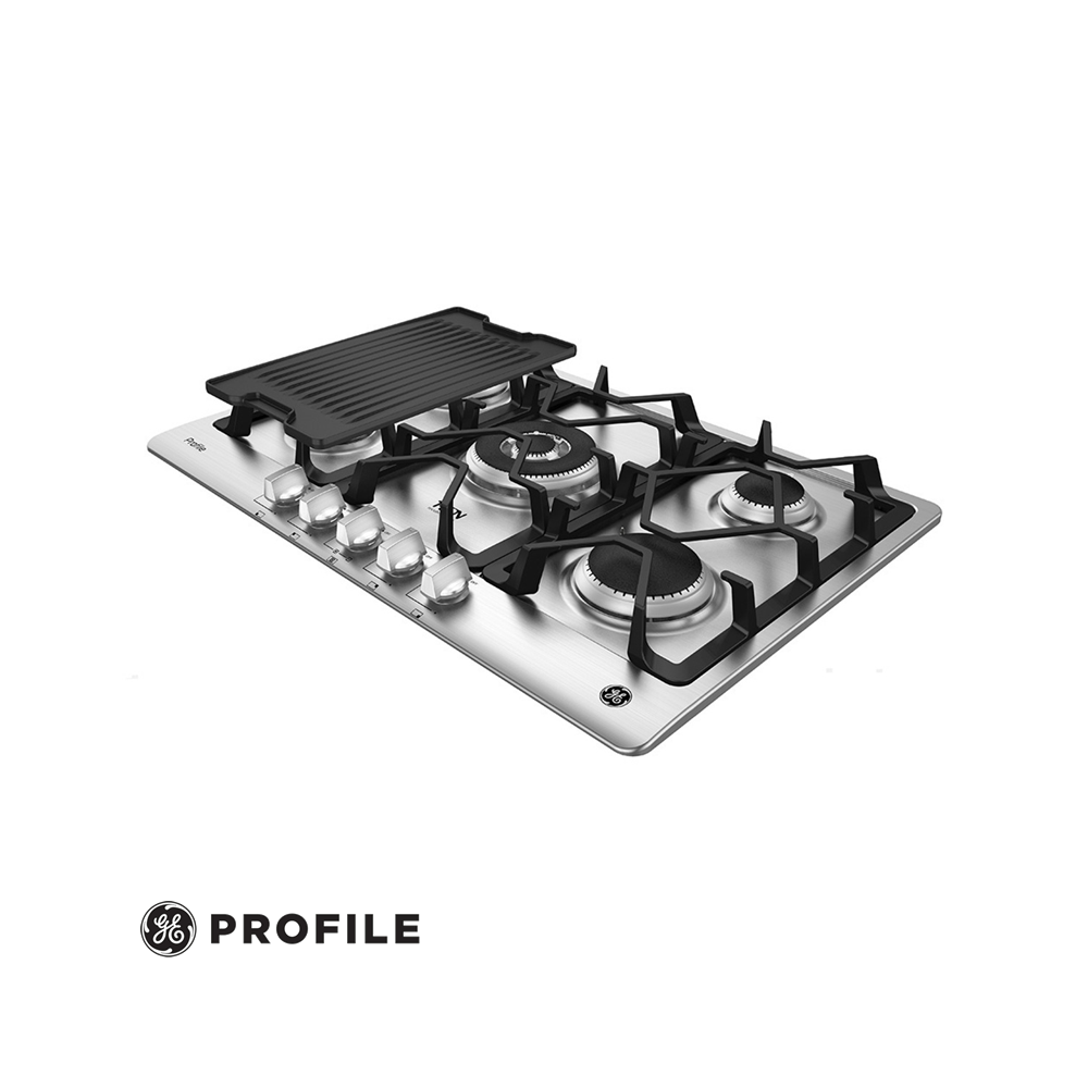 Encimera a Gas Empotrable General Electric 76 cm Acero inox PGP75TI0