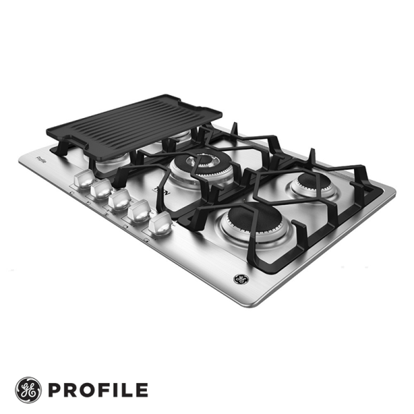 Encimera a Gas Empotrable General Electric 76 cm Acero inox PGP75TI0