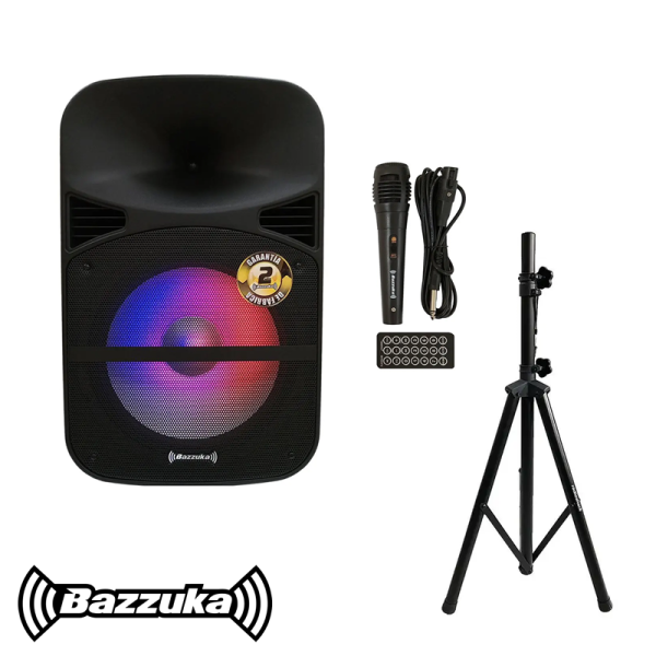 Parlante Bazzuka 60.000 Watts + Trípode + Micrófono L415