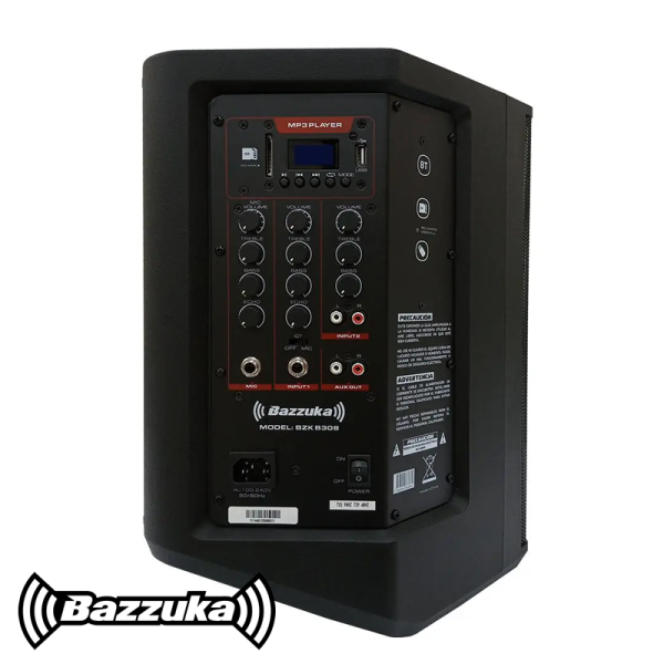 Parlante Bazzuka Portatil de 100 Watts 8" Pulgadas + Micrófono B308