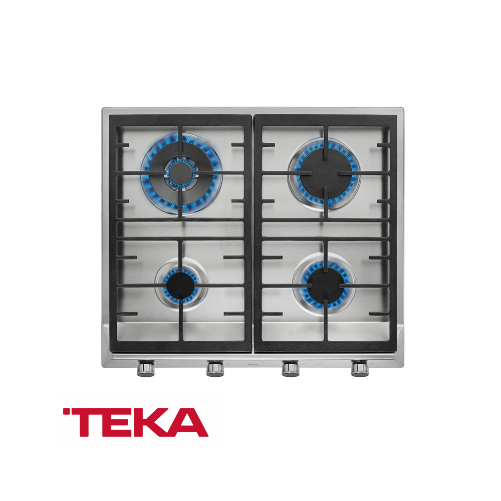 Encimera Teka de Gas Empotrable 4 Quemadores 58 cm Acero Inox EX 60.1 4G AI DR CI