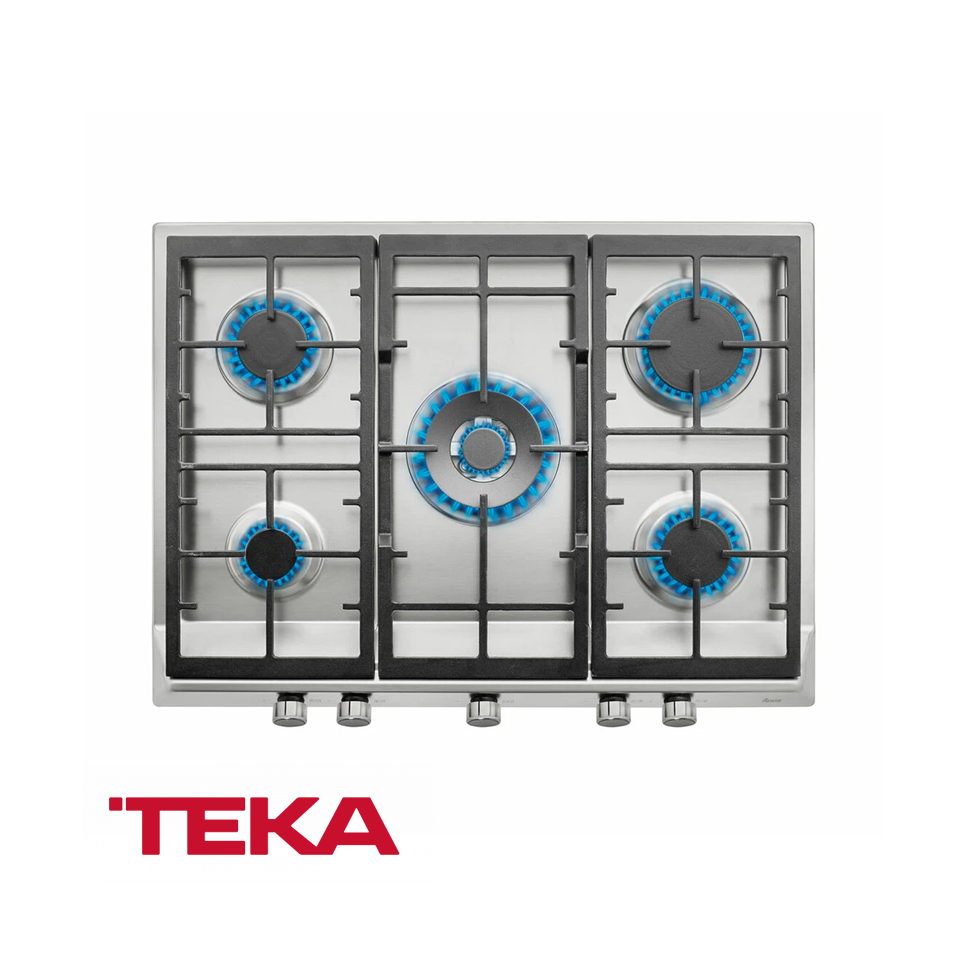 Encimera Teka de Gas Empotrable 5 Quemadores 68 cm Acero Inox EX 70.1 5G AI DR CI
