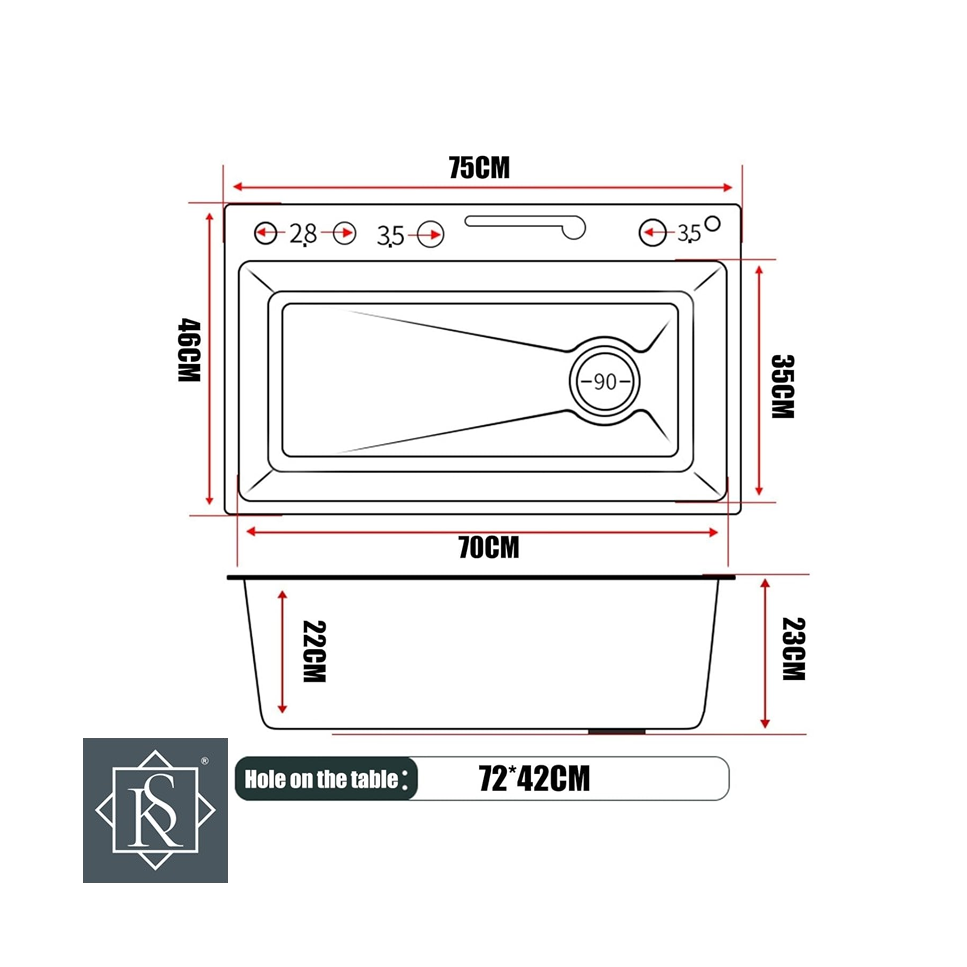 Fregadero Rock Stone de 1 Pozo Con Accesorios LUXE COMPLETO DIGIT